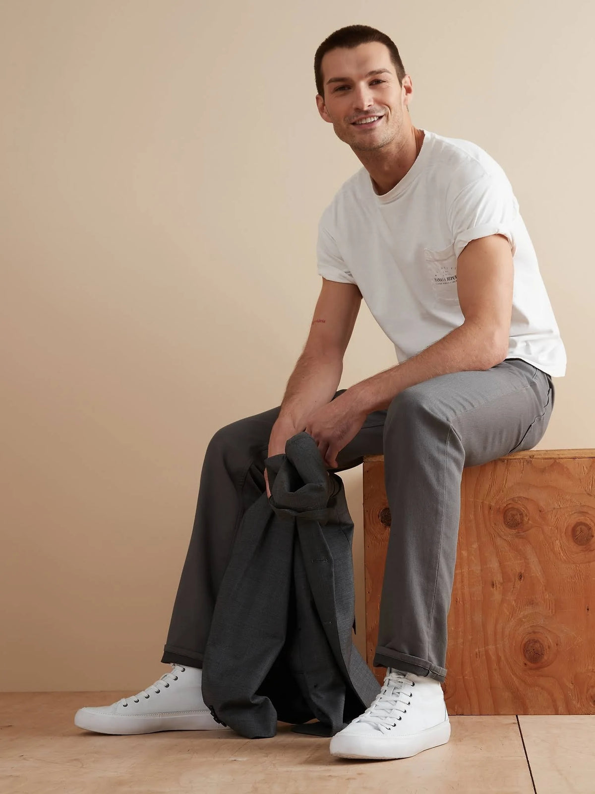 Slim Heathered Traveler Pant Smoke Gray 31W 32L U989
