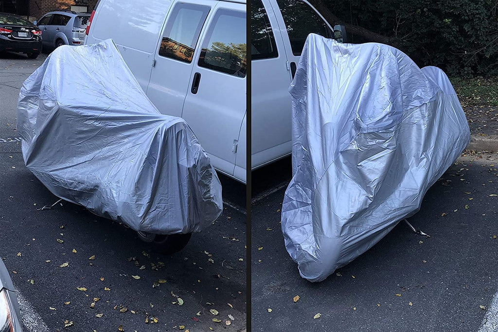 Motorcycle Cover with Reinforced Securing Straps and Storage Bag U9308