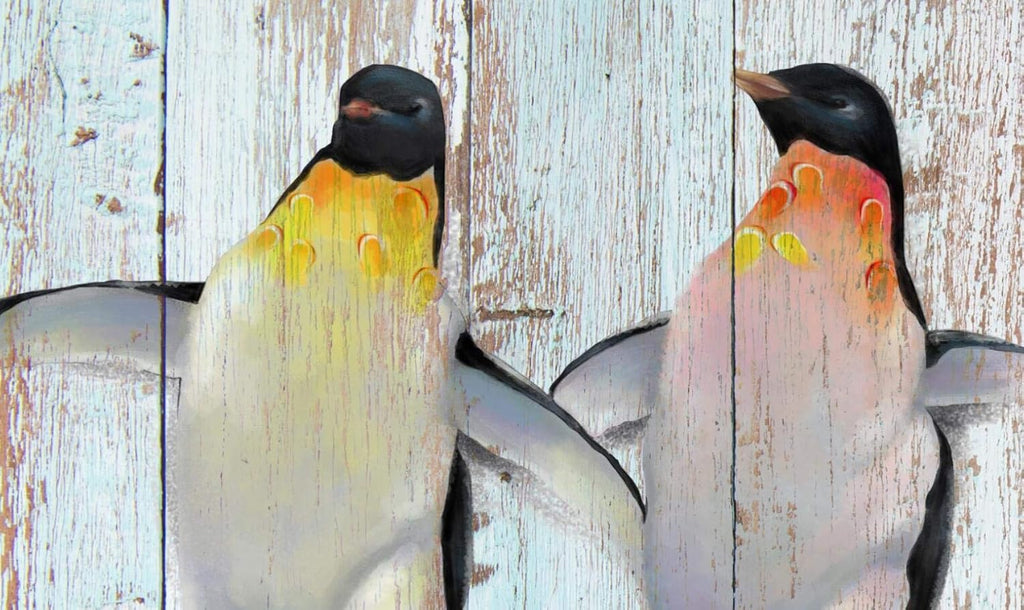 Funny Penguins Painting Canvas Prints Wall Art N35805