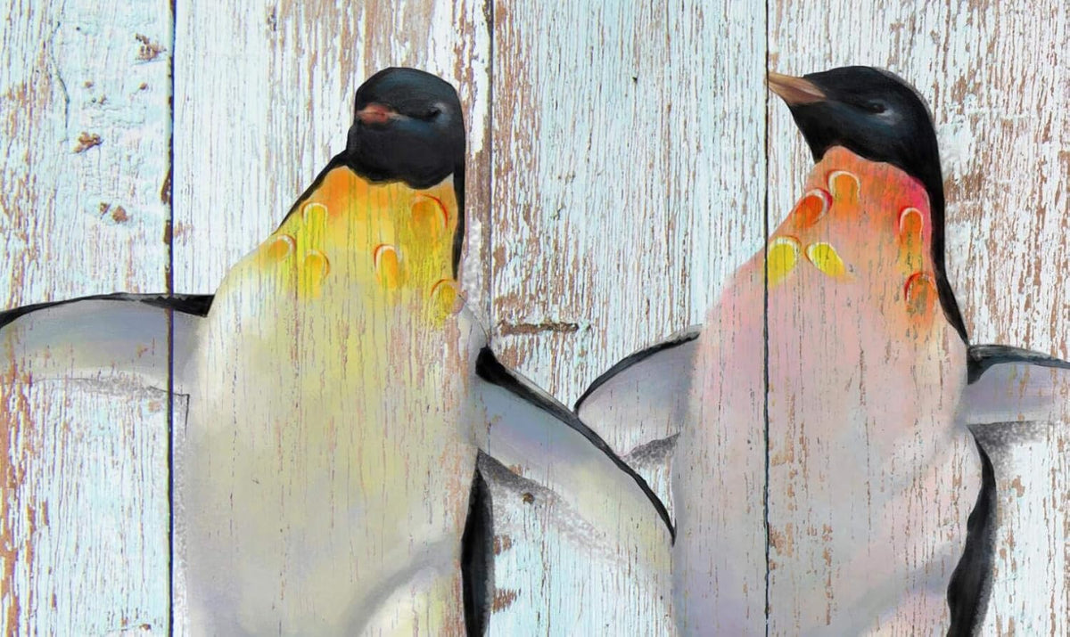 Funny Penguins Painting Canvas Prints Wall Art N35805