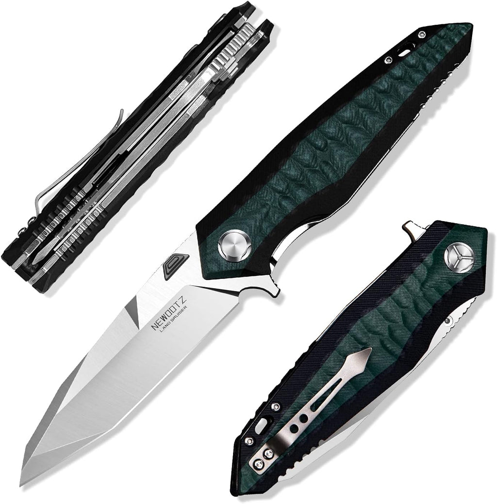 Green D2 Tool Steel Folding Pocket Knife with G10 Handle G2247
