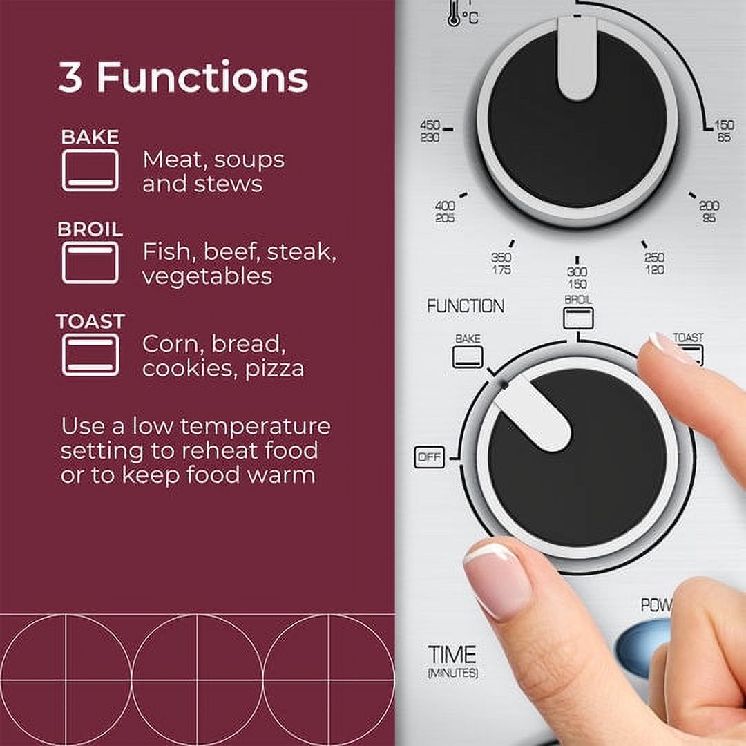 Stainless Steel 4 Slice Toaster Oven with 30 Minute Timer Y98772