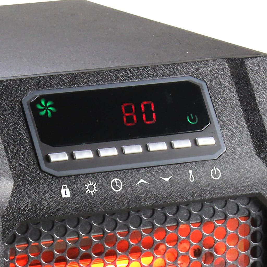 Black Quartz Infrared Space Heater with Remote Control W644