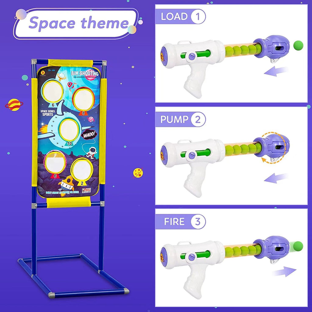 3 Pack Foam Blasters Guns with Space-Themed Shooting Target, 48 Foam Balls B9190