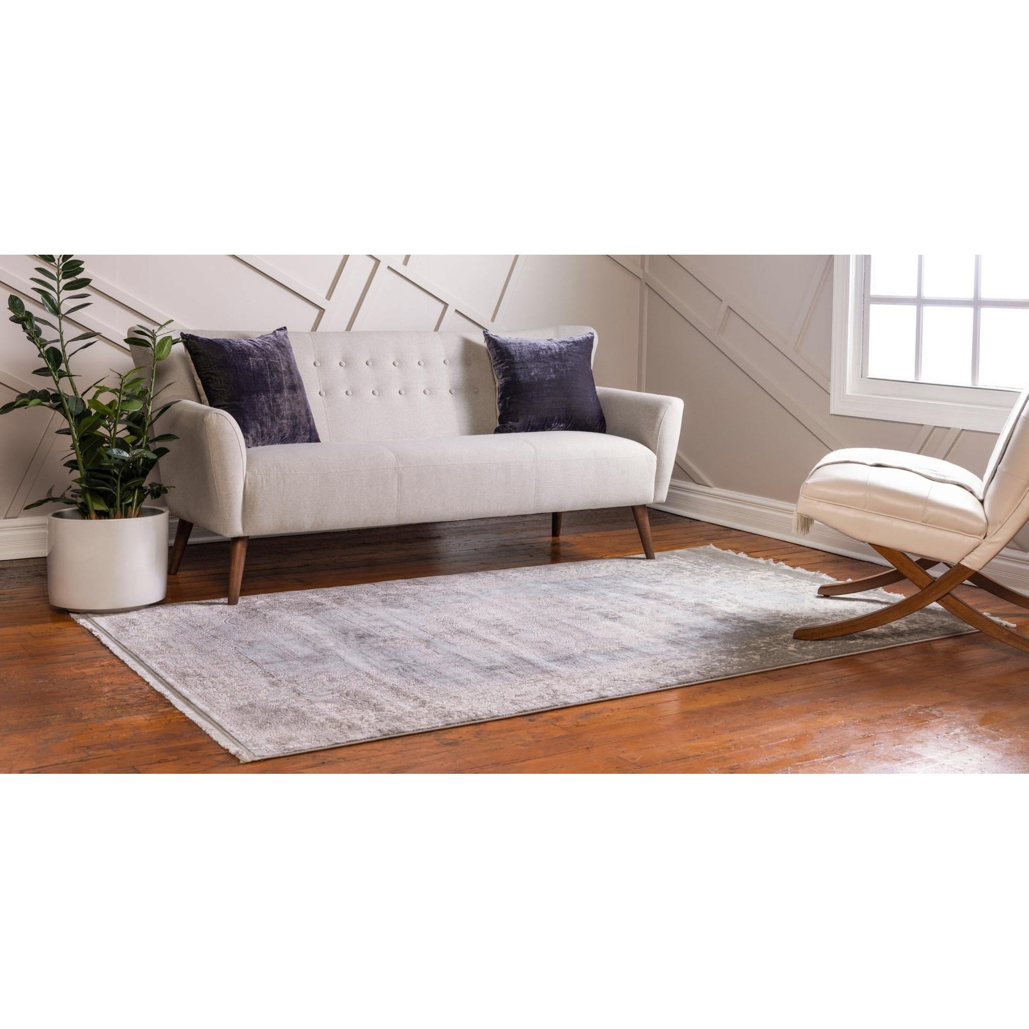 Light Green Area Rug 4'x6' Z83886