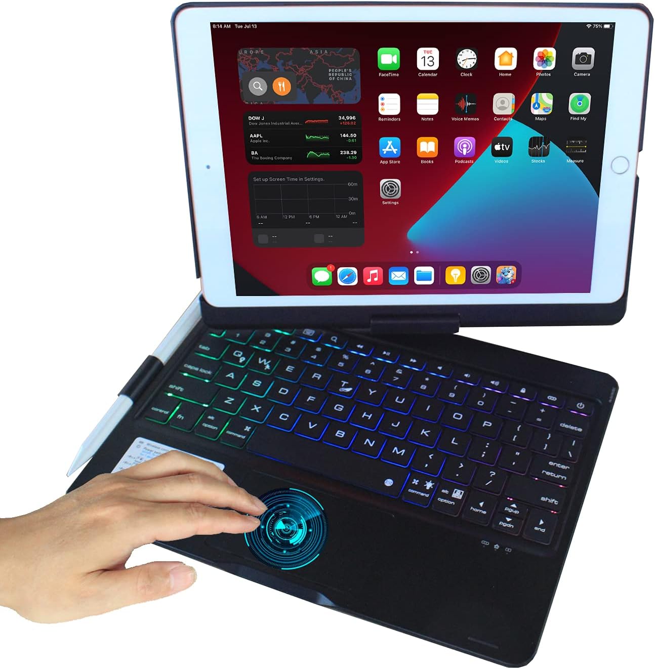 Silver Touchpad Keyboard Case for iPad Air 5th 2022 /Air 4th 2020/iPad Pro 11” 2021 3rd/2020 2nd/2018 1st Gen J956449