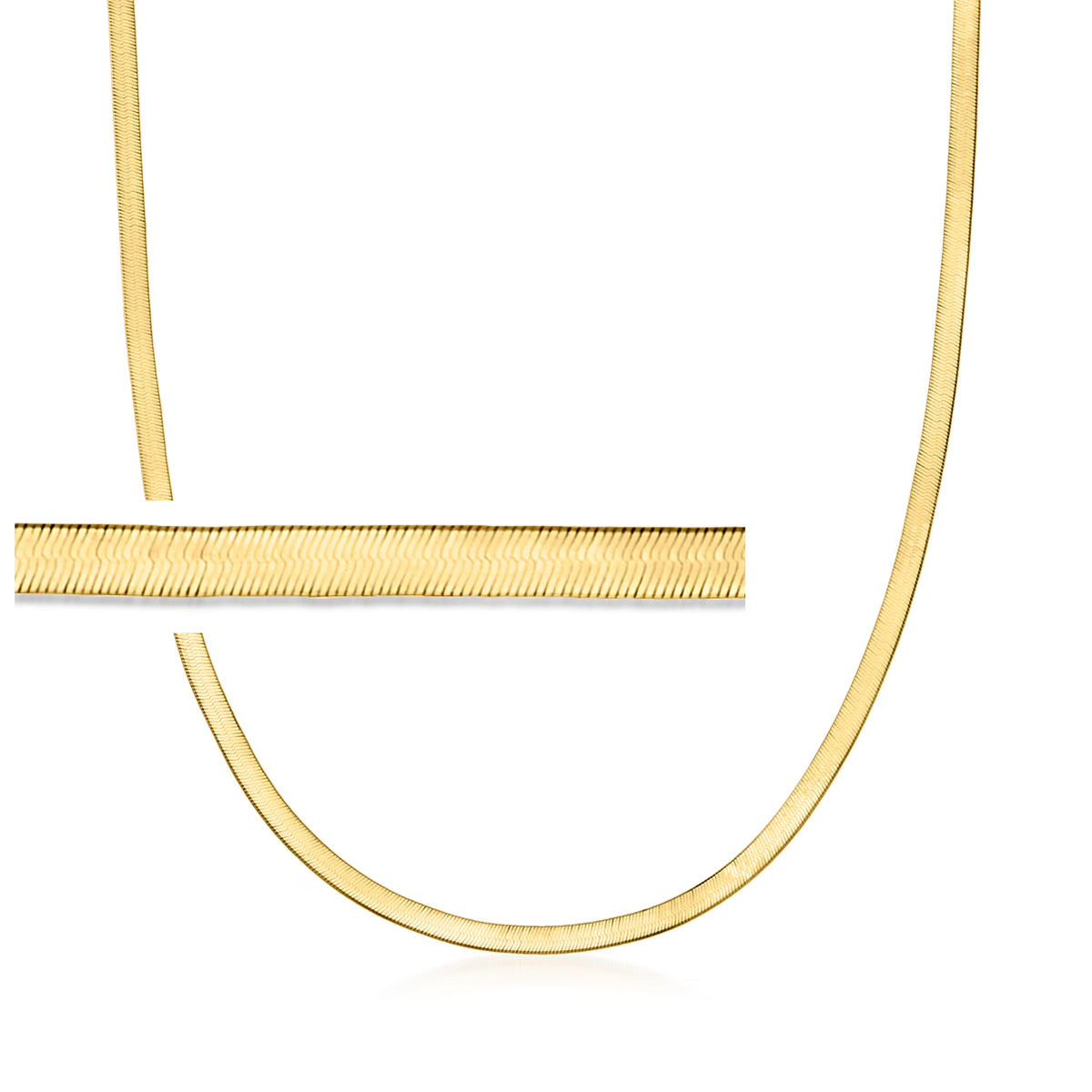 14kt Yellow Gold Herringbone Necklace W301552
