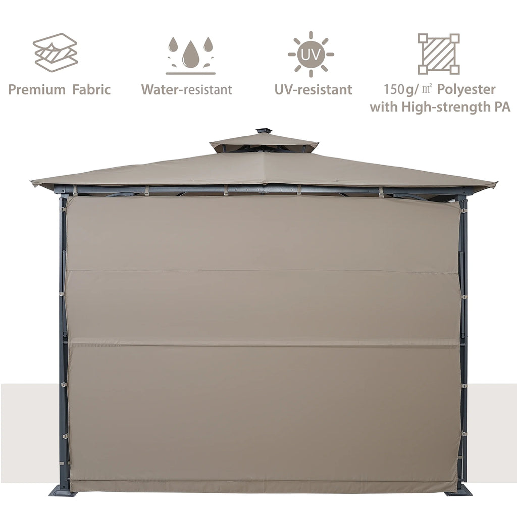 Brown 9.8ft.L x 9.8ft.W Gazebo with LED Light W22605