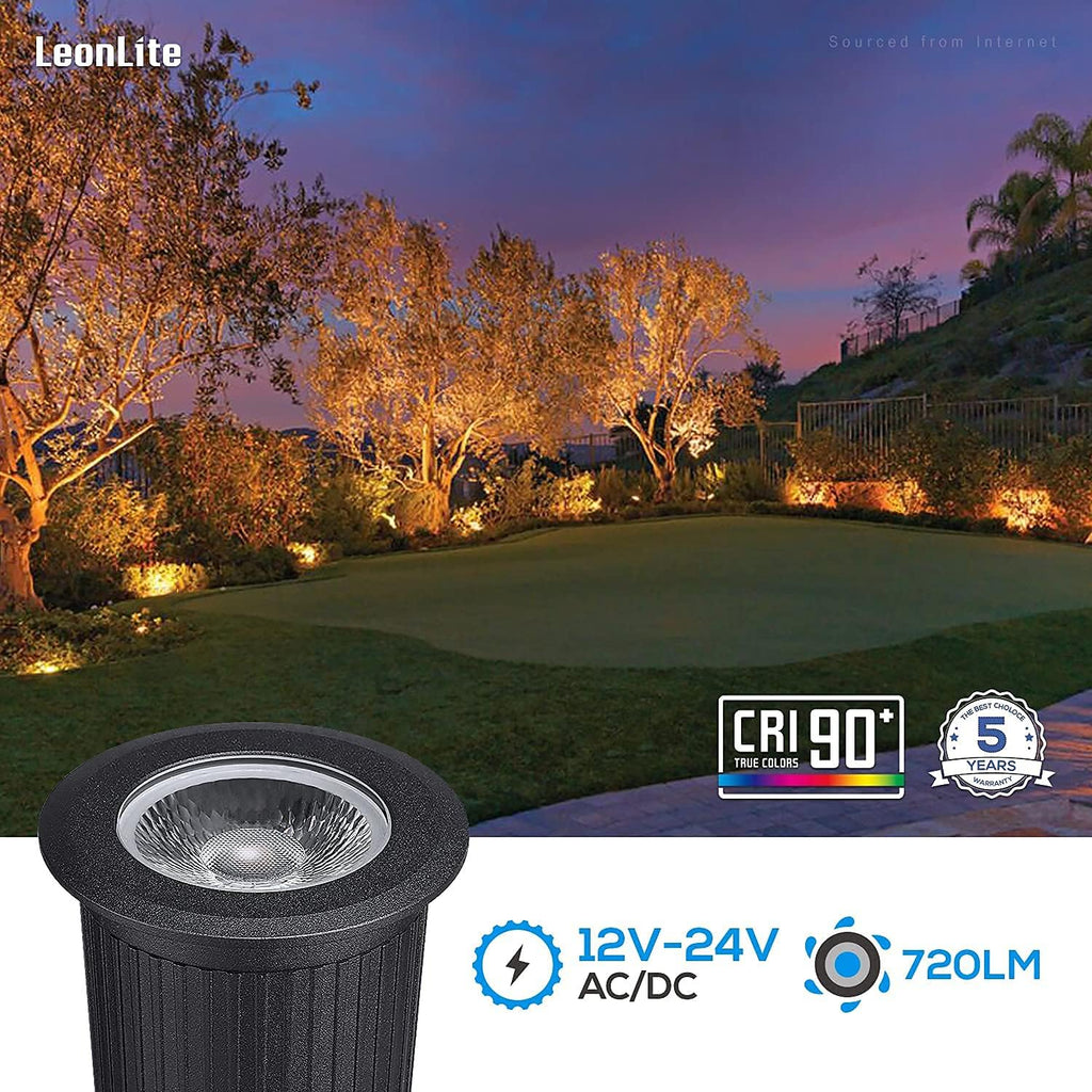 Pack of 6 7W 12V LED Aluminum In-Ground Well Light J870588