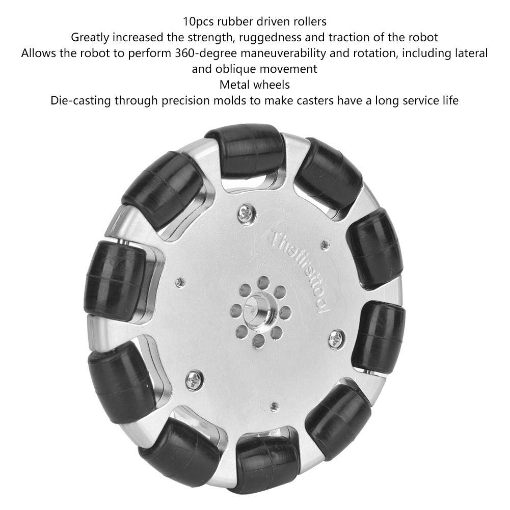2Pcs 4 Inches Omnidirectional Wheel Set with Assembly Pad B821124