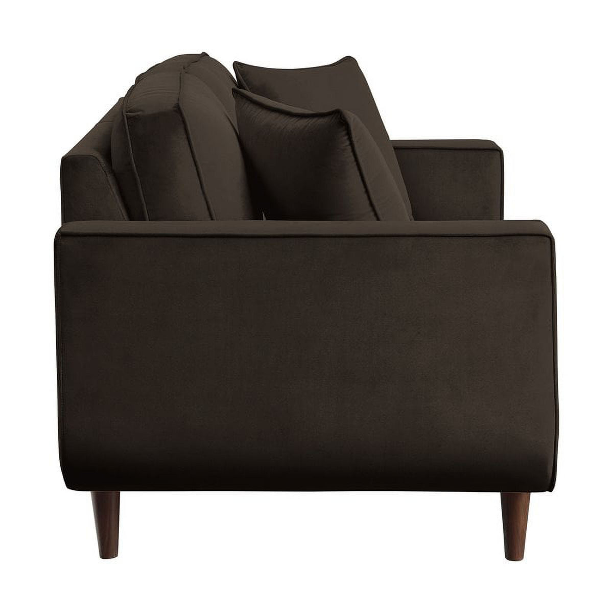 Chocolate Velvet Wood Loveseat I1088