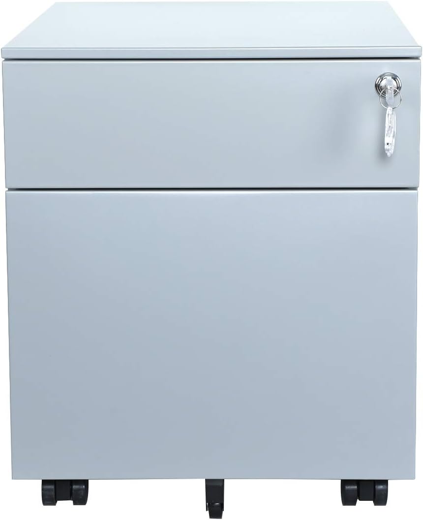 Black Steel File Cabinet 2 Drawer with Lock R7079