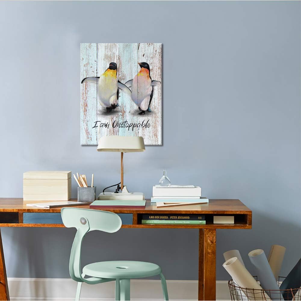 Funny Penguins Painting Canvas Prints Wall Art N35805