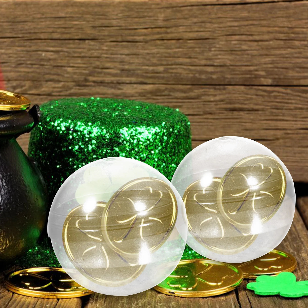200 pcs Clear Plastic Fillable Balls U683277