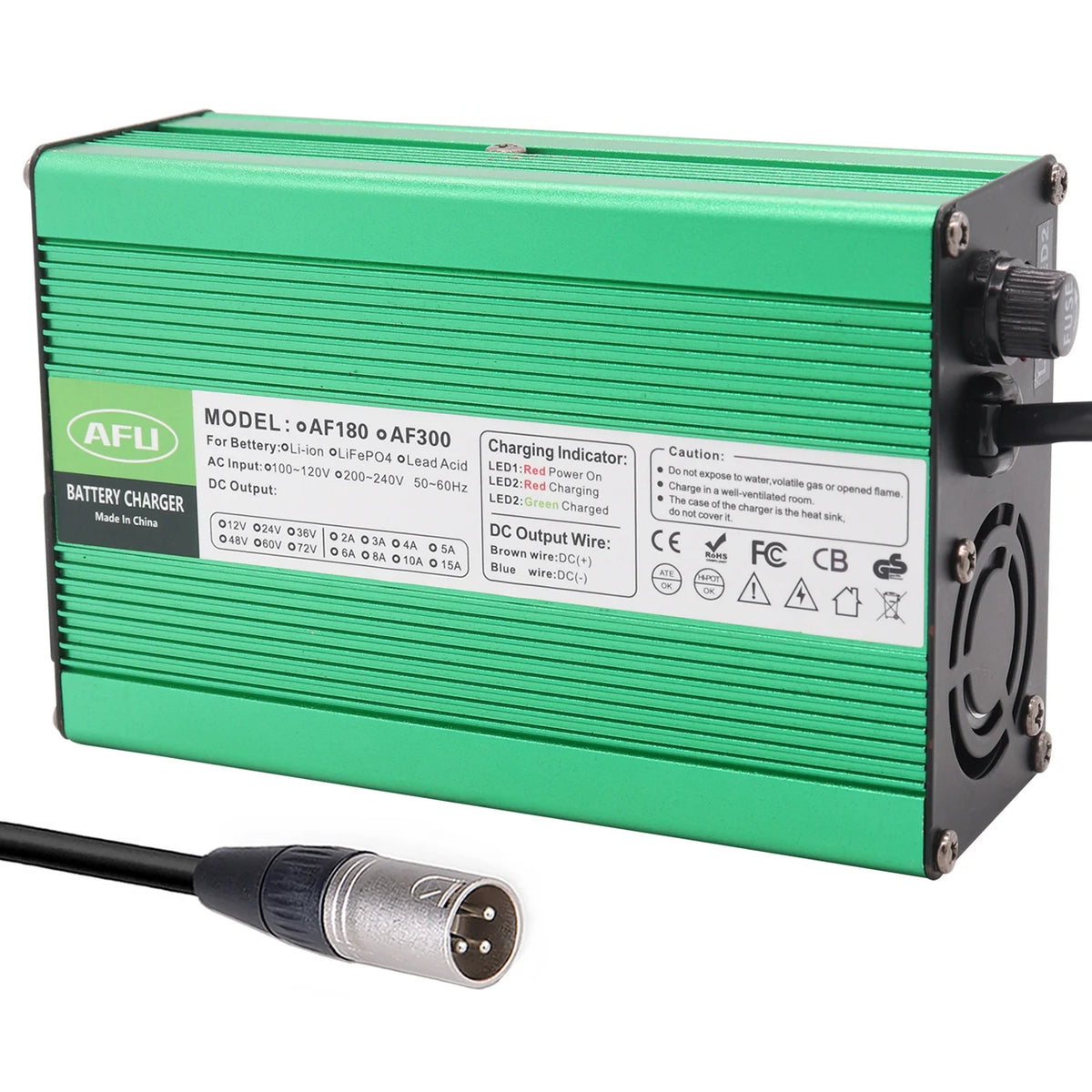 54.6V 4A Smart Lithium Battery Charger For 13S 48V Lipo Li-ion Battery With Cooling Fan G8669