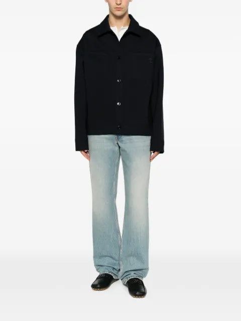 Gucci logo-embroidered button-up jacket