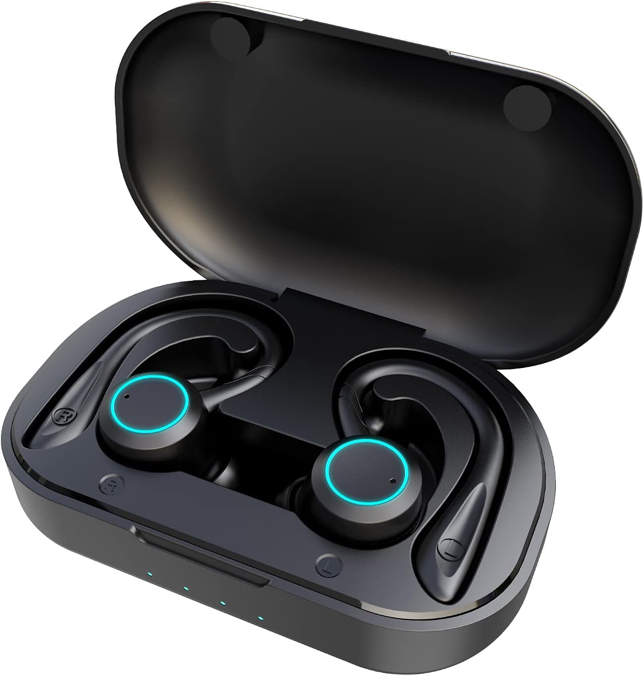 Black Pack of 2 True Wireless Bluetooth Earphones with Charging Case Y358
