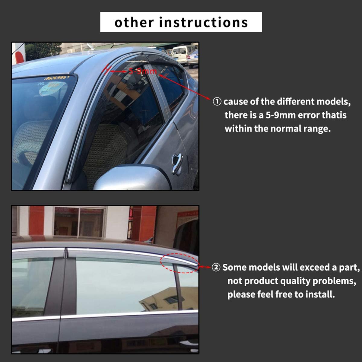 Smoke Side Window Deflectors for A6L 2019 Car U679567