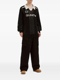 FIVE CM logo-intarsia open-collar sweater