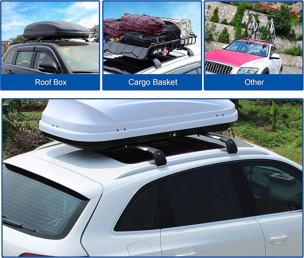 Roof Rack Cross Bars Black Matte with Anti-Theft Locks R31932