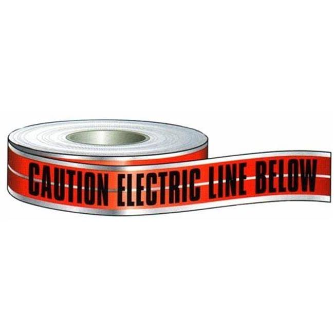 Detectable Tape CAUTION Buried Electric Line Below 6 in. x 1000ft Red X948586