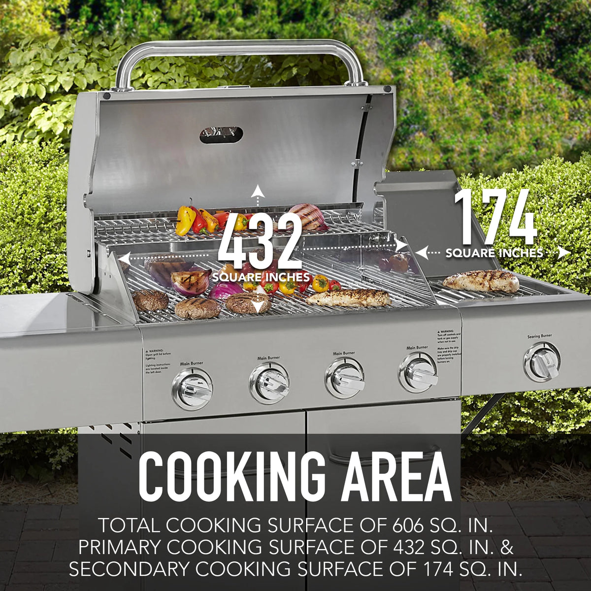 4 Burner Stainless Steel Propane Gas BBQ Grill with Side Burner Z649