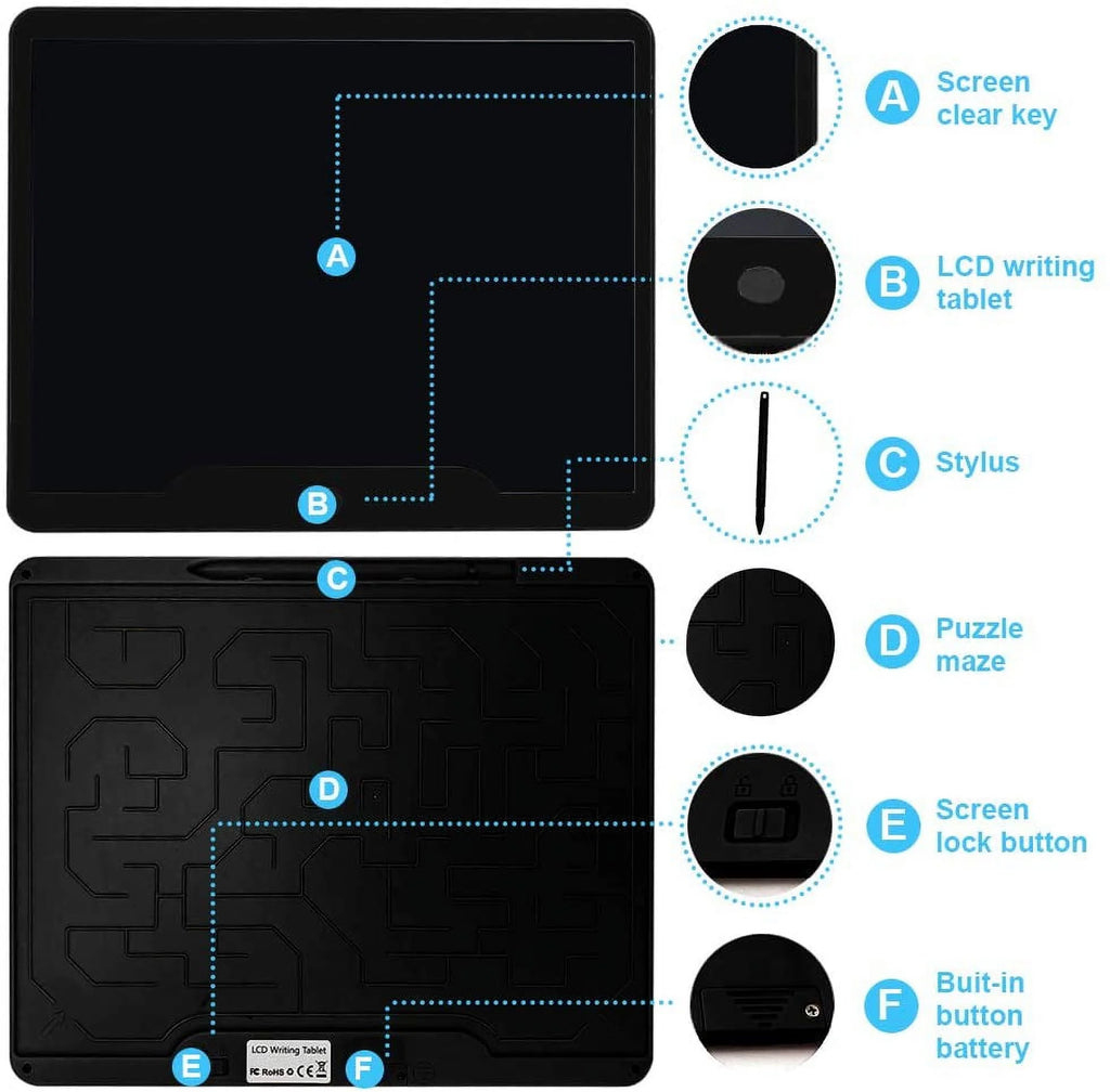15 Inch LCD Writing Tablet Black W30275
