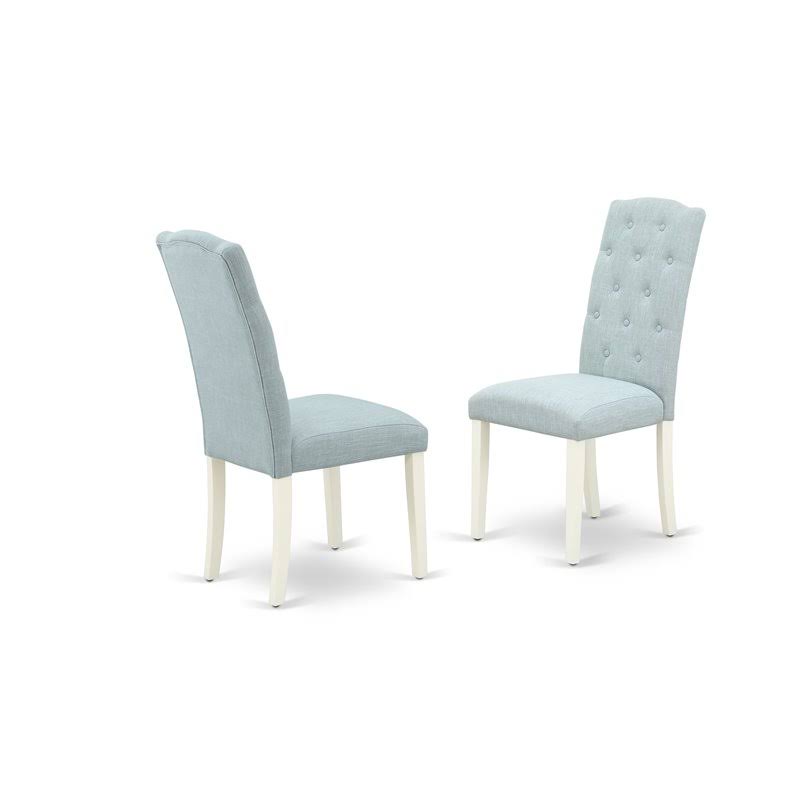 3 Piece Linen White Baby Blue Dinette Set A5570