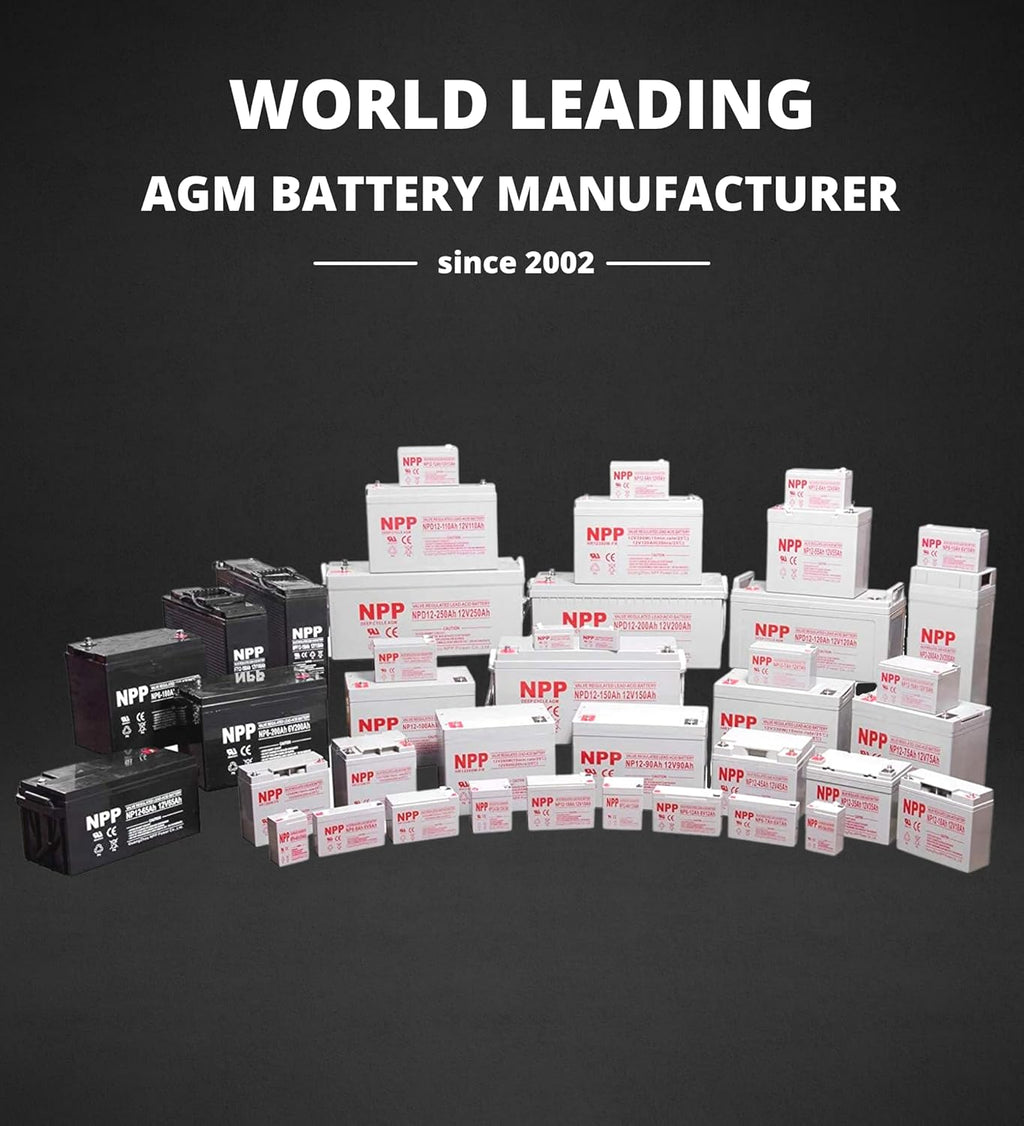 12V 150Ah Front Access AGM Deep Cycle SLA Battery (2 Pack) U39332