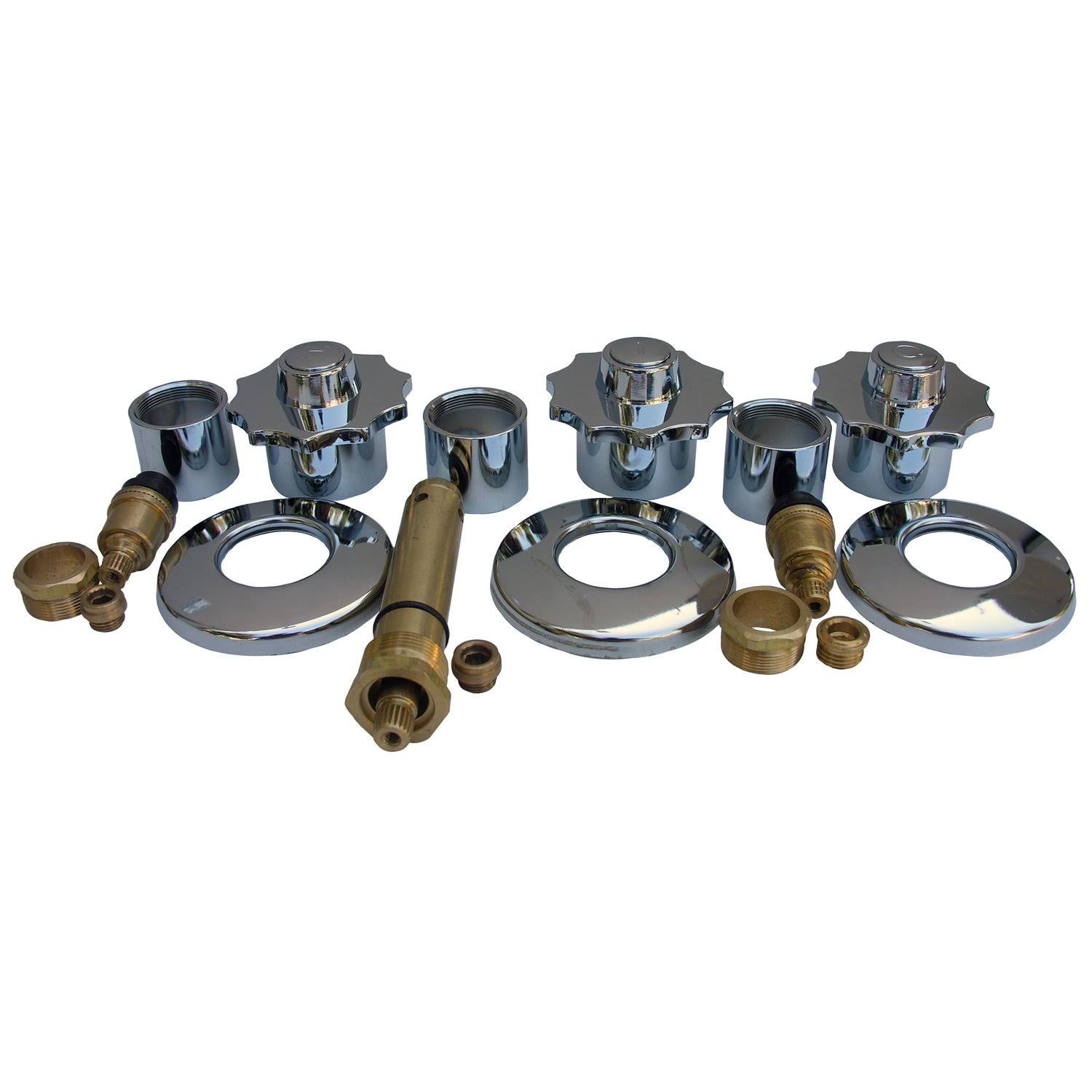 Chrome Three Valve Tub and Shower Trim Kit C6677