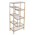Gold Metal Glass Etagere Bookcase E923