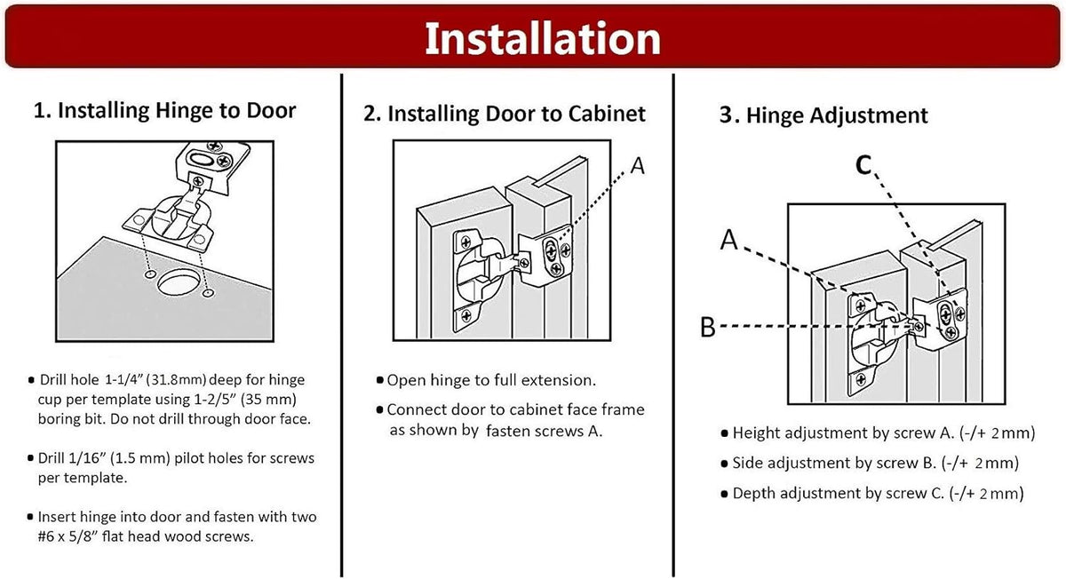 50 Pack Soft Close Cabinet Hinges, 1 1/4 Overlay, 105 Degree W608415