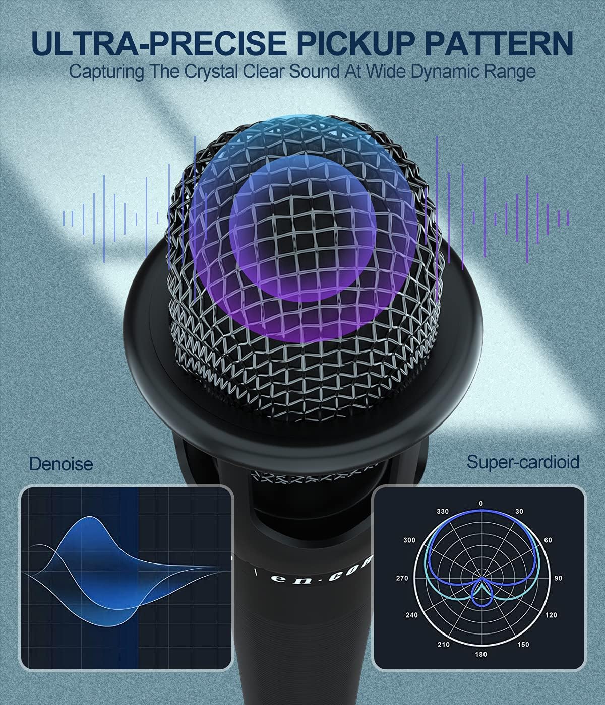 Studio Condenser Microphone USB Live Sound Card Audio Interface F26569