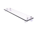 22 in. Glass Shelf with Twisted Accents Satin Chrome Q87752