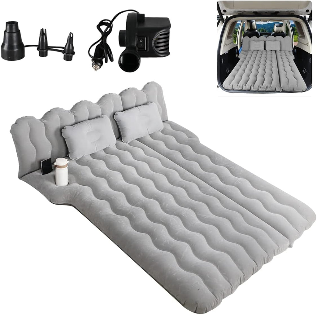 Inflatable Car Mattress with Electric Air Pump, Grey, Pack of 2 Q475