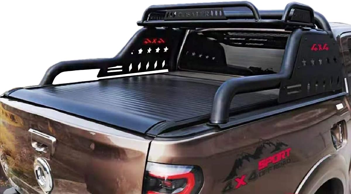 Black Roll Bar Adjustable with Cargo Basket O2809