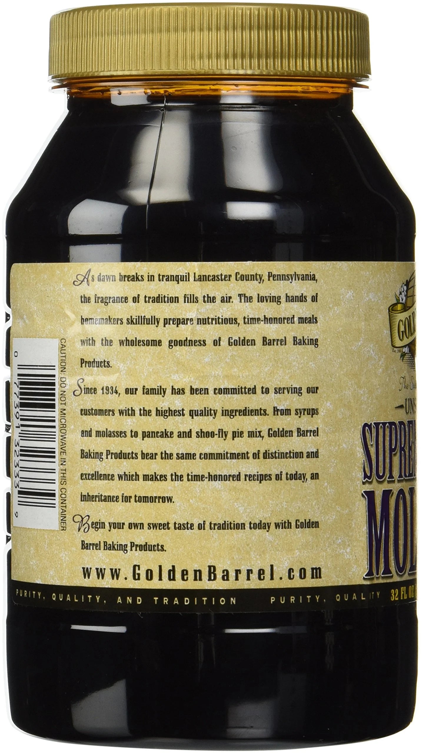 Unsulfured Baking Molasses (Pack of 4-32 Fluid Ounce Bottles) O371