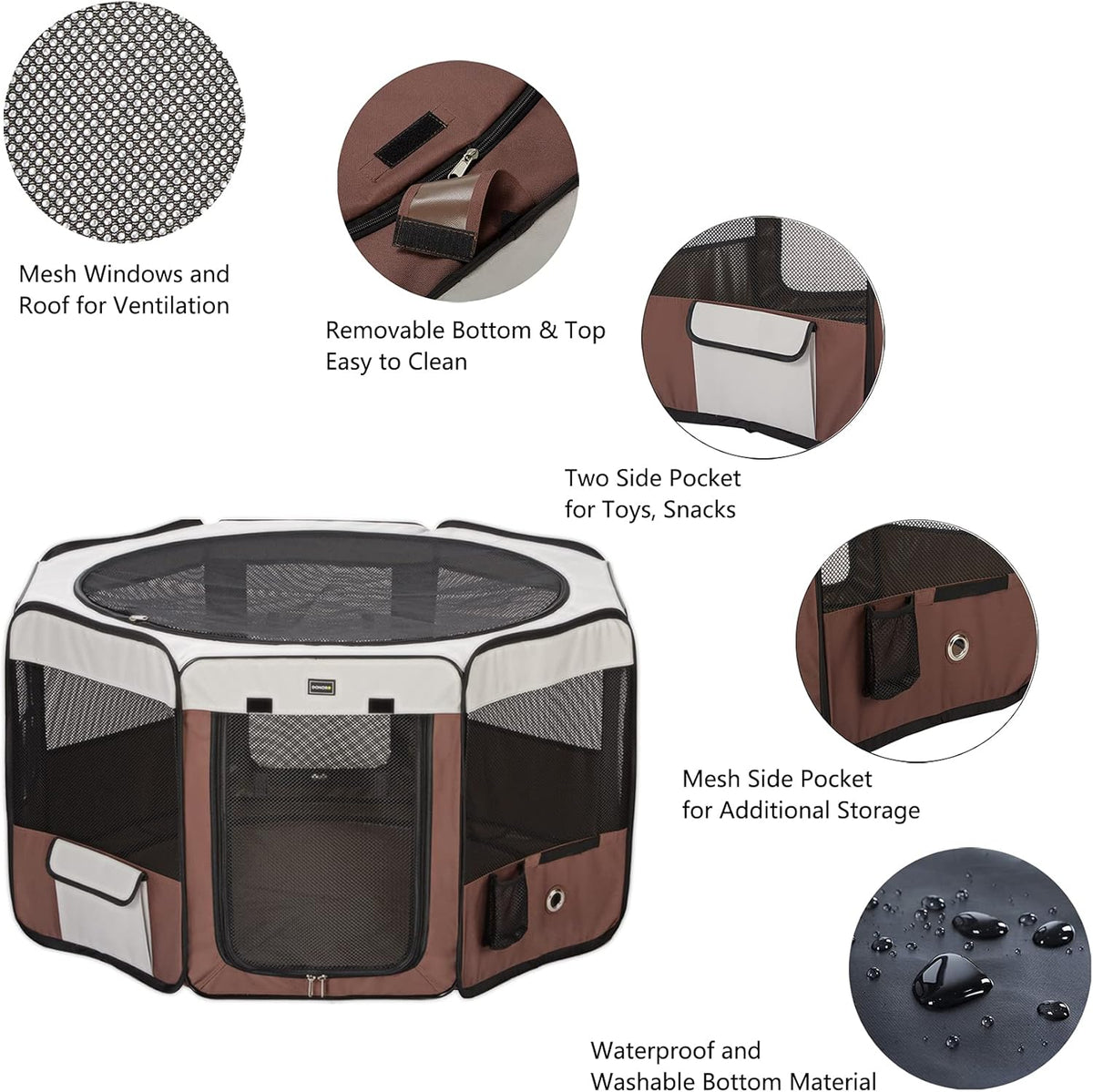 Portable Dog Playpen with Carrying Case U4253