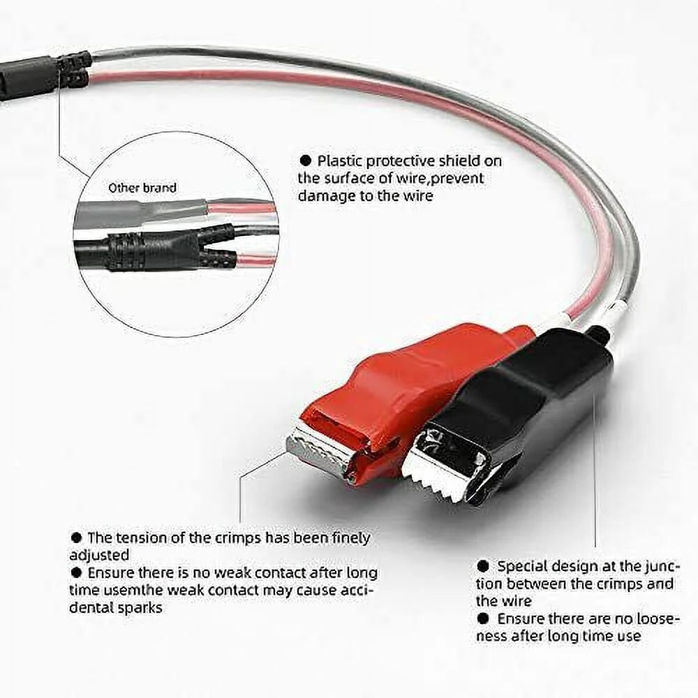 3.0M 2 Pin Electric Fishing Reel Battery Power Cord with Crocodile Clip Cable X5821