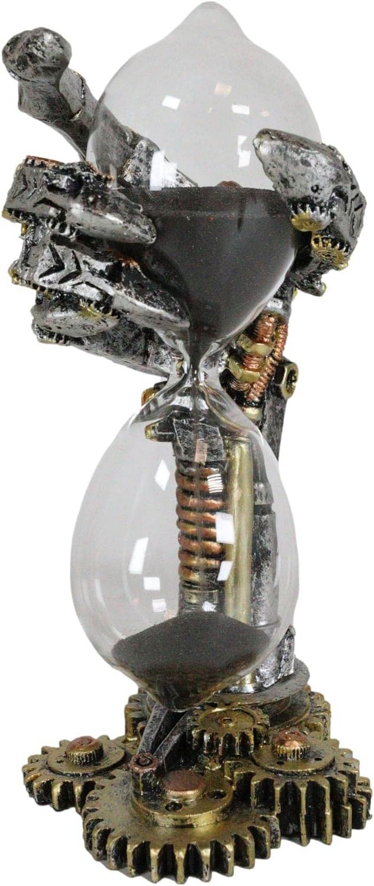 Steampunk Sand Timer with Black Sands Figurine Accent Decor L96319