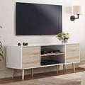 Mid-Century Modern Wood TV Stand with Storage T414484