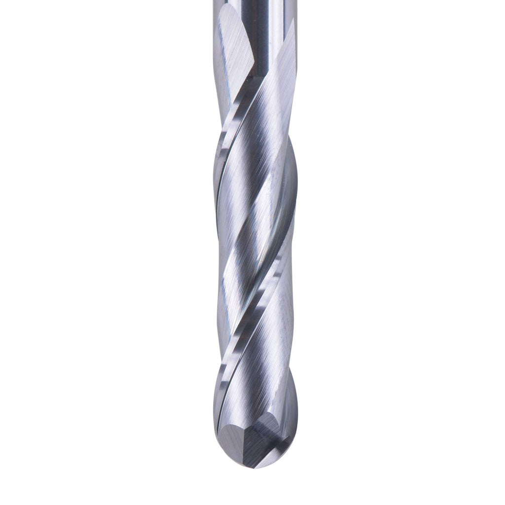 Ball Nose Carbide End Mill CNC Cutter Router Bits Double Flutes Spiral Milling Tool 1/4 inch Shank 3 inch Over Length Pack of 2 G652