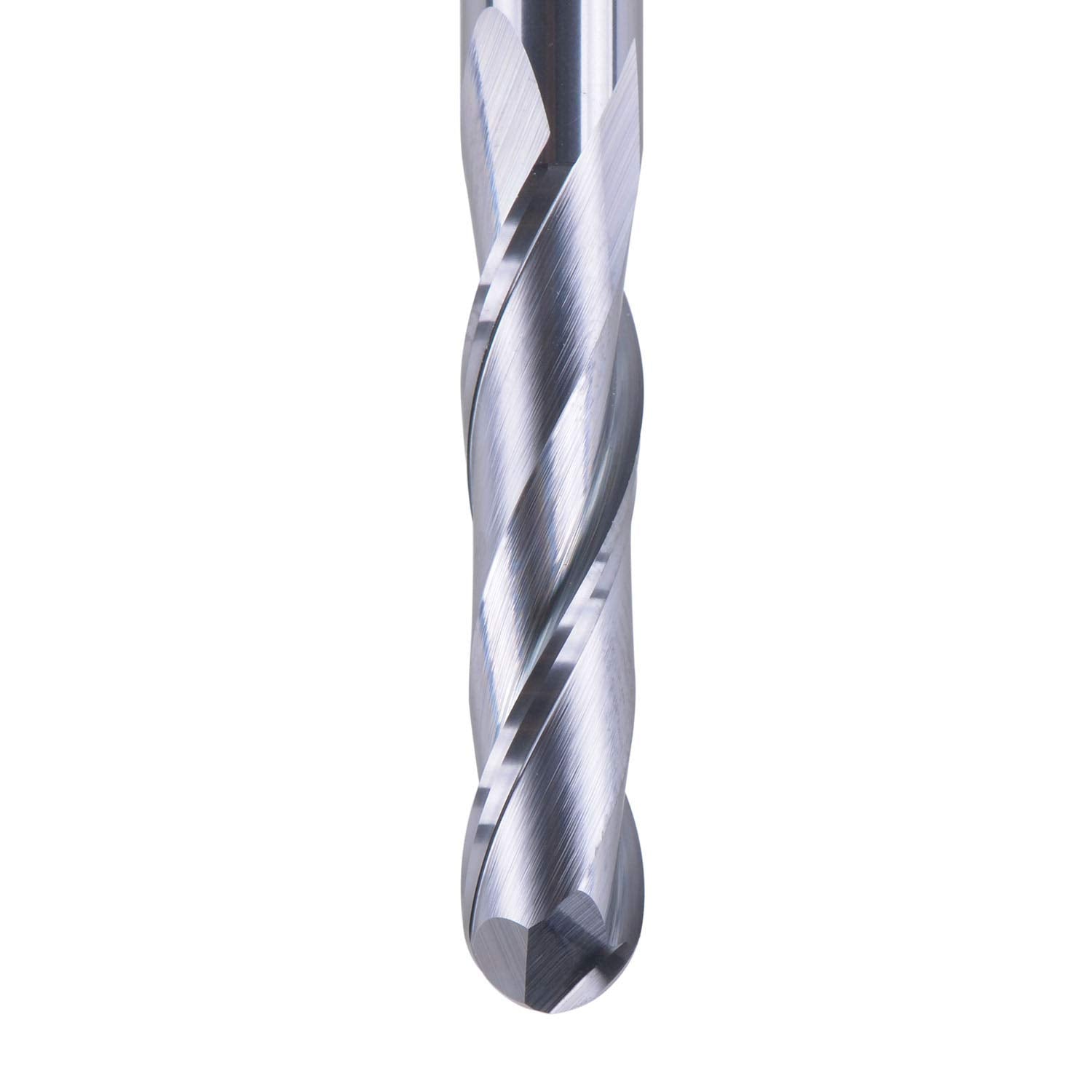 Ball Nose Carbide End Mill CNC Cutter Router Bits Double Flutes Spiral Milling Tool 1/4 inch Shank 3 inch Over Length Pack of 2 G652