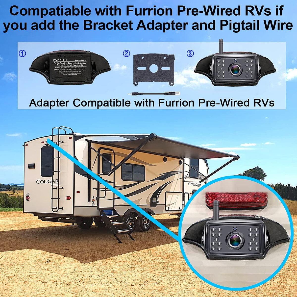 Wireless 7 Inch HD 1080P Backup Camera System with DVR Monitor U968123