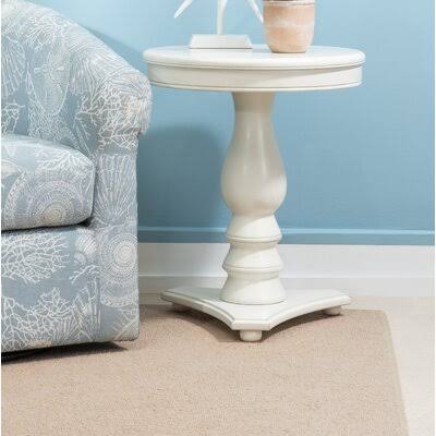 Pedestal End Table White U5982