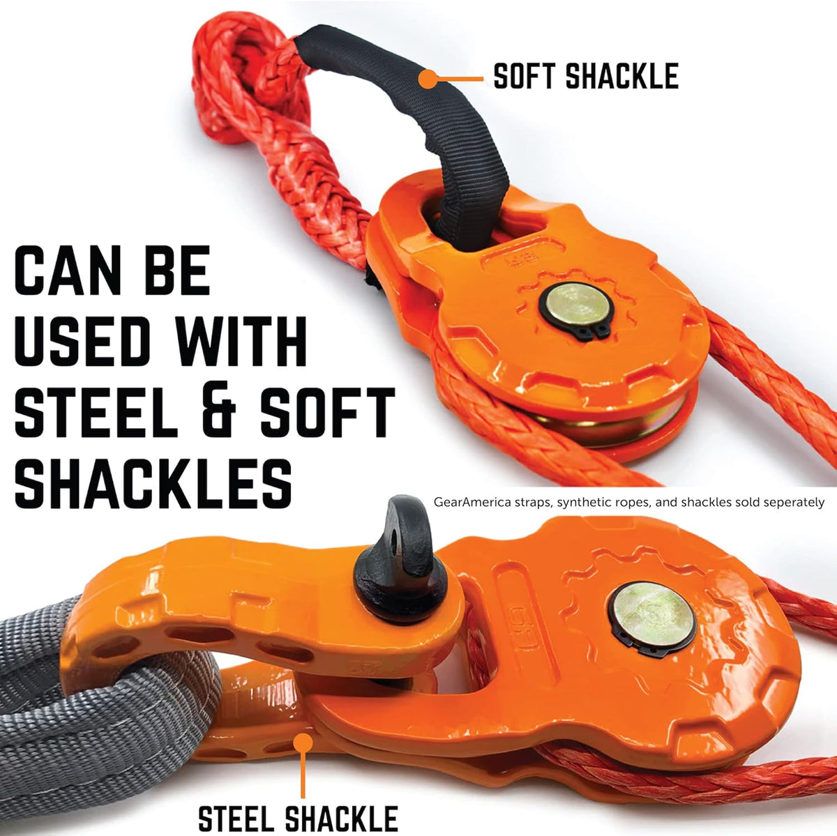 Snatch Block Winch Pulley, 12,000 lbs Working Load Limit, Pack of 2 R8378