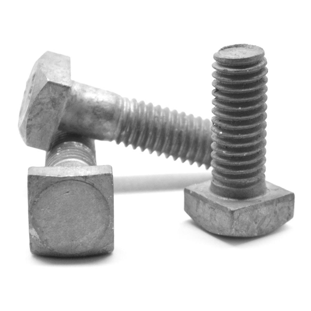50 Pk A307 Grade A Square Head Machine Bolt Low Carbon Steel Hot Dip Galvanised L3899