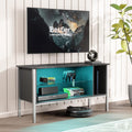 Black Carbon Fiber TV Stand with LED Light X4090