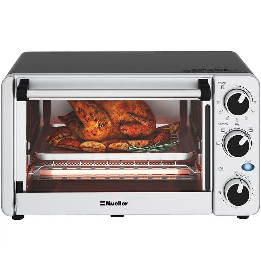 Stainless Steel 4 Slice Toaster Oven with 30 Minute Timer Y98772