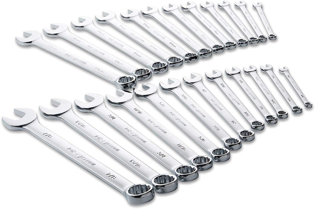 24-Piece Drop Forged Steel Combination Wrench Set with Tool Roll U875